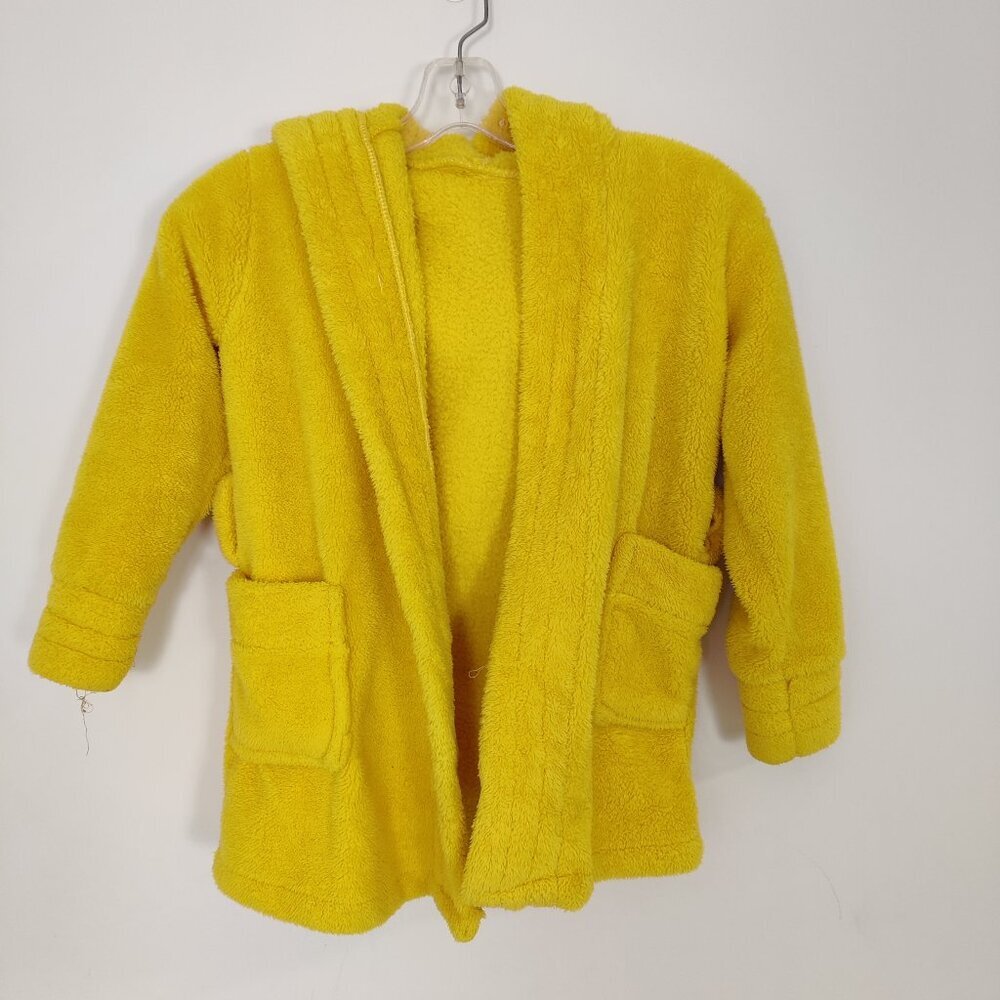Kids' Unisex Hooded Bath Robe Yellow Color Size 4T - 5T With Pockets Pool Time